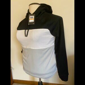 Under Armour Women Small Qualifier  Pullover Hoodie Black Colorblock Athletic